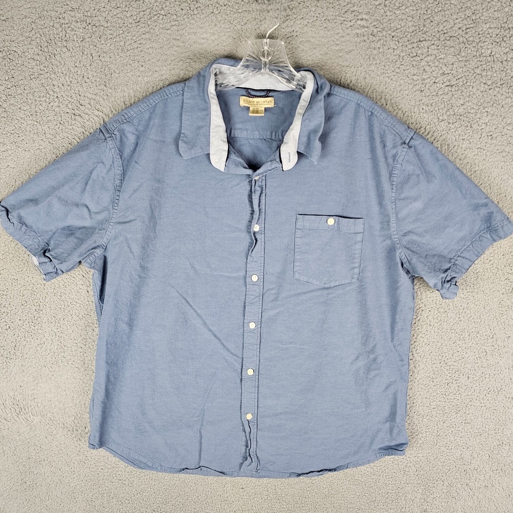 Elliot Mulryan Shirt Mens 2XL Slate Short Sleeve Button Up Solid Breathable